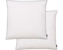 vidaXL - Kussens - 2 - st - licht - 80x80 - cm - dons-/verenvulling - wit