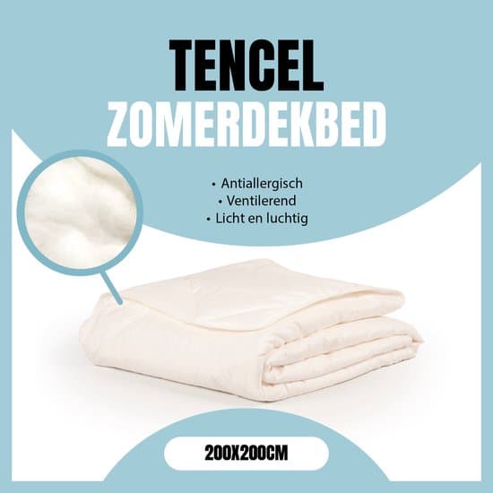 LINNICK Tencel Zomerdekbed - 100% katoen Tijk - Zomerdekbed 200x200cm - Dekbed Zomer - Tweepersoons - Dekbedden