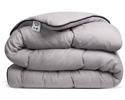 Avenue - Luxe en makkelijk dekbed zonder overtrek en wasbaar – Hoesloos Lits-jumeaux dekbed 240x220 cm – Anti-allergisch & hygiënisch – Wasbaar op 60°C – Wolkenzacht en soepel – Taupe/grijs – All Year comfort zomerdekbed & winterdekbed