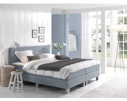 Anno 1588 VEDO Boxspringset - Pocketvering - Luxe Topper - Inclusief Dekbed en Kussens - IJsblauw - 180x200 cm