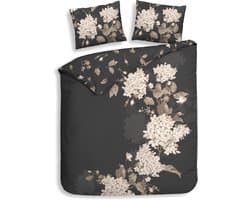 Heckettlane Dekbedovertrek Katoen Satijn Ivy - Classic Anthracite - 100% Katoen-Satijn - Dekbedovertrek 260x200/220cm - Lits Jumeaux Extra Breed - Cambridge