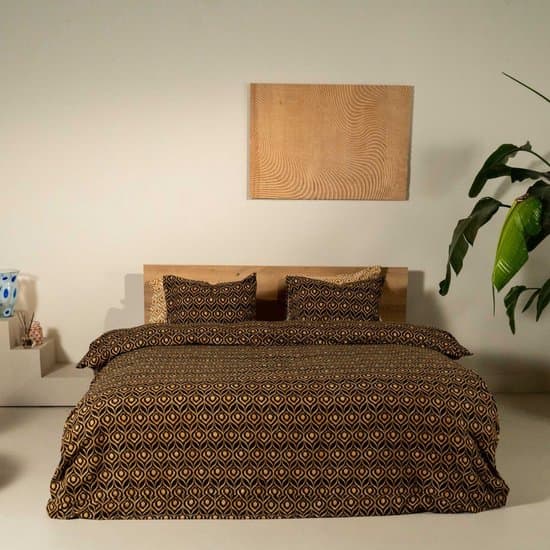 Kayori Yra Dekbedovertrek Flanel - 240x200-220 +2 slopen - Superzacht & Isolerend - Lits-jumeaux - Zwart