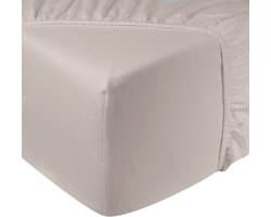 DoubleDry Jersey Stretch Hoeslaken - 100% Katoen - Tweepersoons 160x200 cm - 25cm Matrasdikte - Rondom Elastiek - Licht Beige