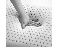 Latex hoofdkussen Palau - Bamboevezel dubbeldoek - Latex kern voorzien van ventilatiekanalen - Ventilerend - Antiallergisch - Ondersteunend - Perfecte aansluiting en Comfortabel - Firm 50x70