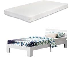 Houten bed Nivala grenen met matras 120x200 cm wit