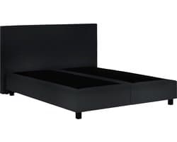 Boxspring Serenity - 140x200 Zonder matras - Zwart Glad - AVV Matrassen