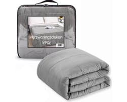 Verzwaringsdeken 9 kg XL – 150 x 200 cm – Zwaartedeken – Weighted blanket – Verzwaarde Deken – 4 Seizoenen – Microfiber – Donkergrijs