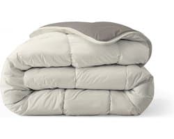 Zelesta® Everyday Duo Tender Grey & Cream 140x200cm - Dekbed zonder overtrek - 30 dagen proefslapen - Wasbaar hoesloos dekbed - Bedrukt dekbed - All year zomerdekbed & winterdekbed