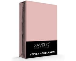 Zavelo Flanel Velvet Hoeslaken Oud Roze-Lits-jumeaux (180x200 cm)