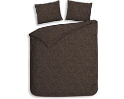 Heckettlane Dekbedovertrek Alloro - Effen Bedlinnen - 240x220 - Bruin - Dekbedhoes van 100% Katoen-Flanel