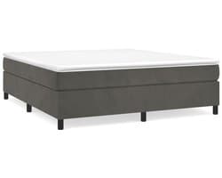 vidaXL - Boxspring - bed - 160x200 - cm - fluweel - donkergrijs