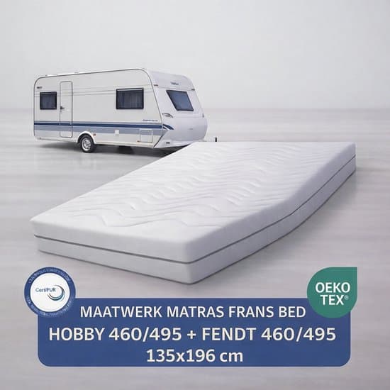 EasyBedden® Matras Fransbed opmaat caravan matras Venus 135x196 Koudschuim HR55 circa 14 cm