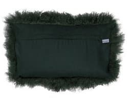 Van Buren - Tibetaans schapenvacht kussen - Groen 30x50cm - 100% echt schapenvacht