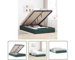 vidaXL Velvet Bedframe - Ottoman Bedframe - Ottoman bedframe zonder matras 120x200 cm fluweel donkergroen - Dark Green Bedframe - Storage Bed - Double Bed