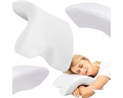 Orthopedisch kussen - Memory foam kussen - Ergonomisch hoofdkussen - Kussen met armruimte - Neksteun kussen - Hoofdkussen gebogen - Ergonomisch kussen slapen - Handgatkussen zijligging - Anti-pijn kussen