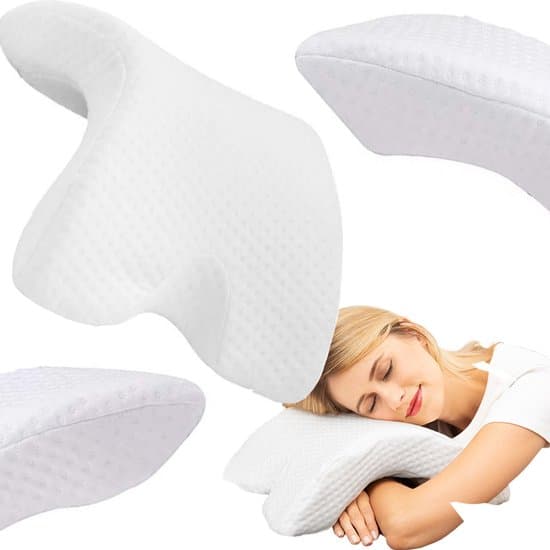 Orthopedisch kussen - Memory foam kussen - Ergonomisch hoofdkussen - Kussen met armruimte - Neksteun kussen - Hoofdkussen gebogen - Ergonomisch kussen slapen - Handgatkussen zijligging - Anti-pijn kussen