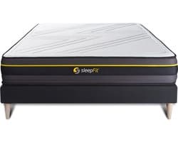 Complete boxspring met matras tweepersoons- Sleepfit Active zwart - Traagschuim - 120 x 220 cm