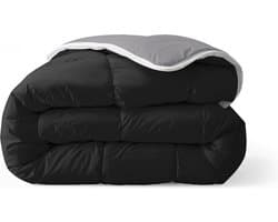 Zelesta® Everyday Duo Black & Anthracite 140x200cm - Dekbed zonder overtrek - 30 dagen proefslapen - Wasbaar hoesloos dekbed - Bedrukt dekbed - All year zomerdekbed & winterdekbed