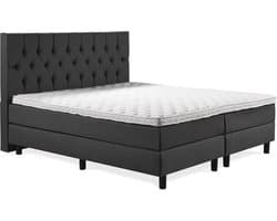 Boxspring Luxe 160x200 Capiton Antraciet Lederlook