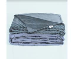Katoenen Verzwaringsdeken - Wasbare dotted minky hoes - Weighted Blanket - 6.8 KG - 150x200 cm - Warm Grijs