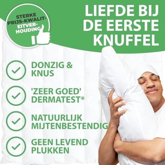 Dons- en verendekbed 200x200 cm - All season - Ademend en comfortabel
