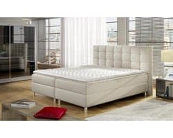 Boxspring Parijs - compleet - inclusief matras en topper 140x200 - crème - beige