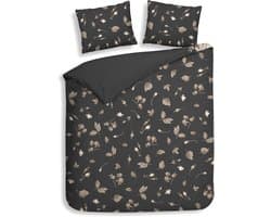 Heckettlane Dekbedovertrek Katoen Satijn Ivy - Classic Anthracite - 100% Katoen-Satijn - Dekbedovertrek 260x200/220cm - Lits Jumeaux Extra Breed - Cambridge