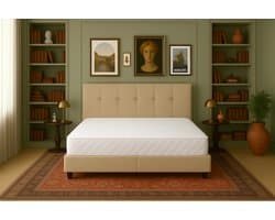 Boxspring Bed met Opbergruimte Torino 180x200 cm Luxe Pocketvering Matras Stof beige Gratis 2x Hoofdkussens