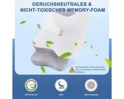 Anti-Snurk Kussen – Ergonomisch Orthopedisch Hoofdkussen van Memory Foam – Voor Apneu & Betere Ademhaling – Geschikt voor Alle Slaaphoudingen – 63x42,5 cm