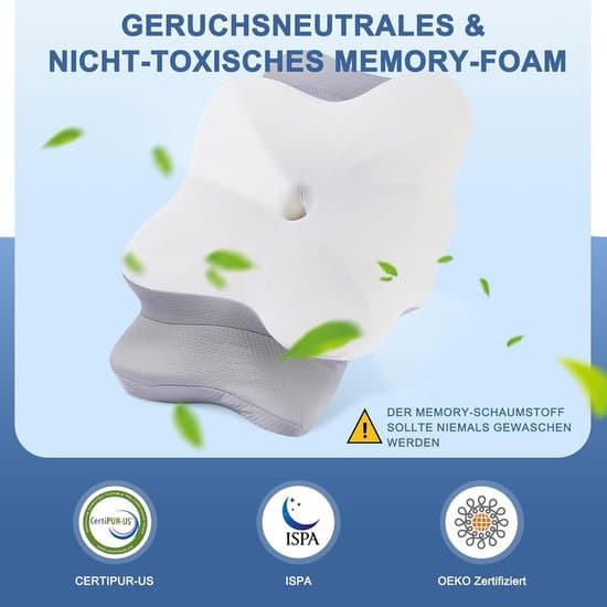 Anti-Snurk Kussen – Ergonomisch Orthopedisch Hoofdkussen van Memory Foam – Voor Apneu & Betere Ademhaling – Geschikt voor Alle Slaaphoudingen – 63x42,5 cm