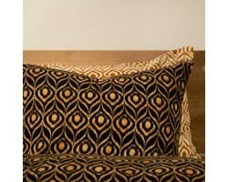 Kayori Yra Dekbedovertrek Flanel - 200x200-220 + 2 slopen - Superzacht & Isolerend - Tweepersoons - Zwart