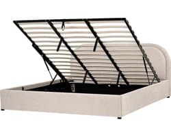 BELIANI QUILLIEN - Bed opbergruimte - Lichtbeige - 180 x 200 cm - Polyester