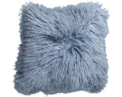 Van Buren - Tibetaans schapenvacht kussen - Vintage blauw 45x45cm - 100% echt schapenvacht