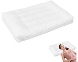 Plat Kussen - Dunnekussen Neksteun - Rugslapers Comfort - Traagschuim Vormvast - 1x1x0.1cm - Wit