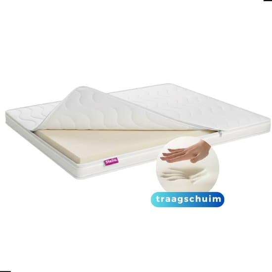 Stella - Hotel XL Luxe- Topper - 160x200 - Extra dik - Nasa Traagschuim - Afritsbaar - Wasbaar - Luxe Topdekmatras - Matrastopper - Topmatras - 3D ventilatieband - Zacht