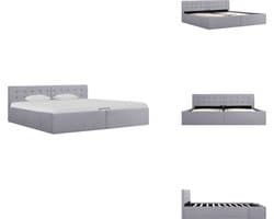 vidaXL Bedframe - Bedframes - Bed - Bedden - Bedframe met hydraulische opslag stof lichtgrijs 180x200 cm
