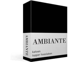 Ambiante Katoen - Topper Hoeslaken - 180x200 - Zwart