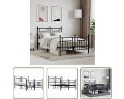 vidaXL Metalen Bedframe - Klassieke Bed Frame - Bedframe met hoofd- en voeteneinde metaal zwart 120x200 cm - Staal Bedframe - Bed Frame Zwart - Tweepersoons Bed Frame