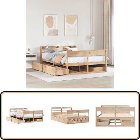 vidaXL Bedframe zonder matras massief grenenhout 120x200 cm
