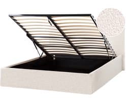 BELIANI ORBEY - Bed met opbergruimte - Gebroken wit - 120 x 200 cm - Bouclé