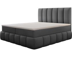 Meuba Home - Bali Boxspring - Grijs - 160x200 - Cremona Stof - Met topper 8cm
