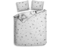 Heckettlane Dekbedovertrek Katoen Satijn Berta - Dove Grey - 100% Katoen-Satijn - Dekbedovertrek 260x200/220cm - Lits Jumeaux Extra Breed - Berlijn