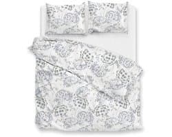 Zohome Eira Dekbedovertrek - Wit - Tweepersoons - Dekbedhoes van 100% Katoen-Flanel - Bloemen - 200x220 + 2 slopen 60/70 cm - AW25