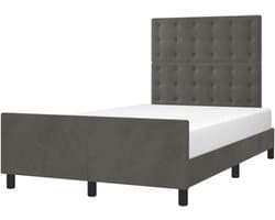 Bedframe met hoofdeinde - Ledikant Tweepersoons - Ontspannen Slapen - Verstelbaar Hoofdeinde - 120x200 cm - Donkergrijs