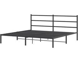 Metalen Bedframe - Ledikant Tweepersoons - Slaapkamer Inrichten - Robuuste Stalen Constructie - 180 x 200 cm - Zwart