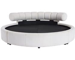 Vente-unique Rond bed stof wit 220 x 220 cm ROGILA