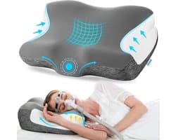 Traagschuim Kussen - Ergonomisch Neksteun - CPAP Gebruikers - Verstelbare Hardheid - 1.33 Kilogram - Wit