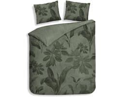 Heckettlane Dekbedovertrek Katoen Satijn Mai - Forest Green - 100% Katoen-Satijn - Dekbedovertrek 260x200/220cm - Lits Jumeaux Extra Breed - Bangkok