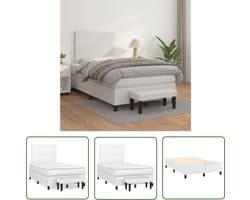 vidaXL Slaapcomfort - Boxspringbed - Boxspring met matras kunstleer wit 120x200 cm - Boxspring - Witte Boxspring - Tweepersoonsbed