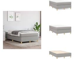 vidaXL Boxspring - Boxsprings - Bed - Slaapmeubel - Boxspring met matras stof lichtgrijs 120x200 cm